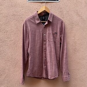 Long Sleeve Button Down Maroon Shirt